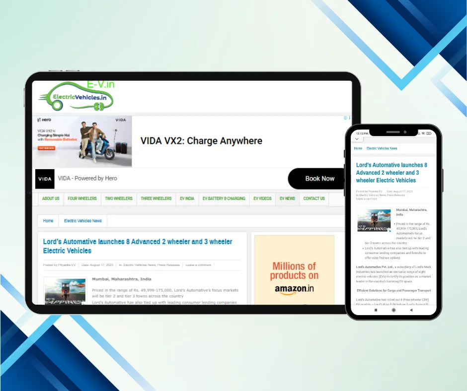 News and Articles 17 - Lords Automative Launches 8 Advanced 2 Wheeler and 3 Wheeler EV