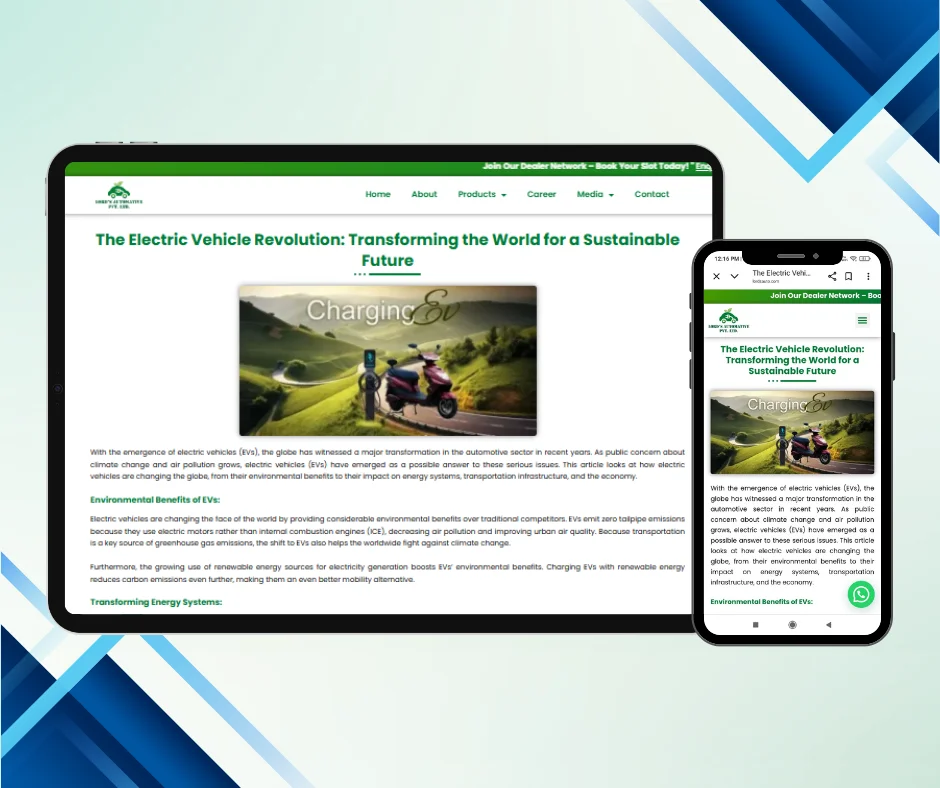 News and Articles 21 - EV - Transforming the World for a Sustainable Future
